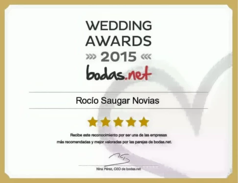 Rocío Saugar Novias Wedding Awards 2015 Ganadora Ávila Novia y Complementos