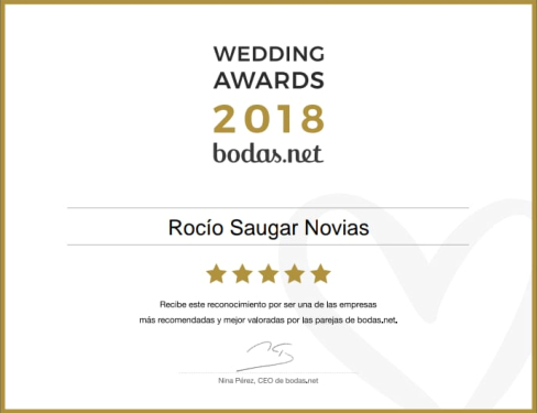 Rocío Saugar Novias Wedding Awards 2018 Ganadora Ávila Novia y Complementos